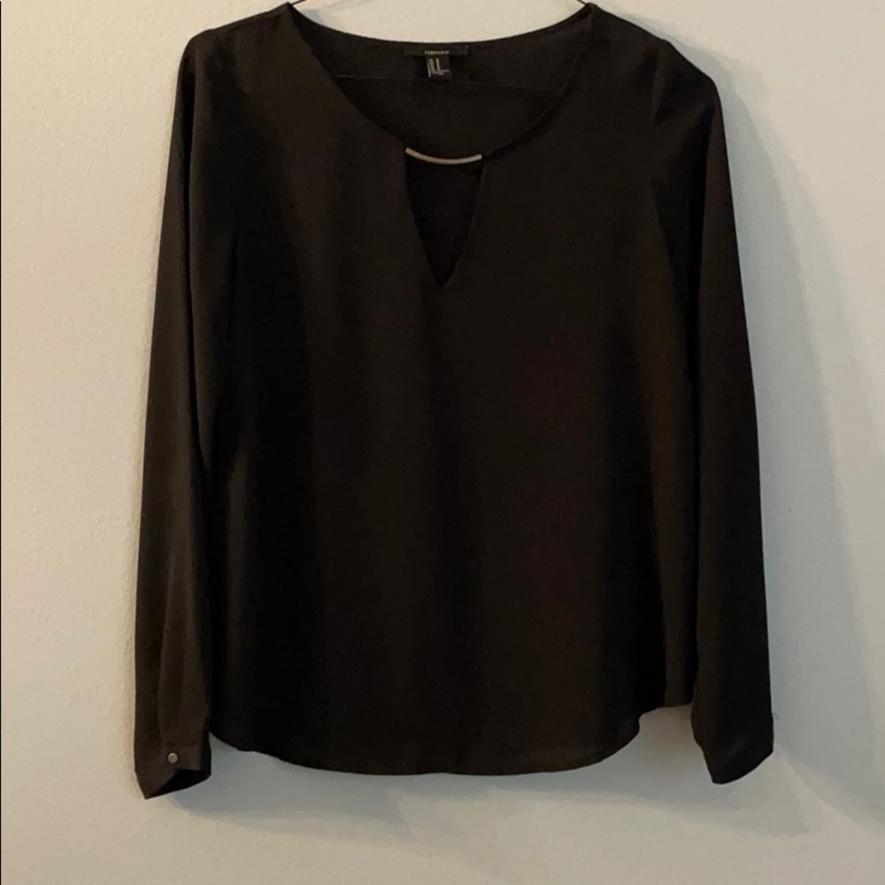 Long sleeve black blouse
